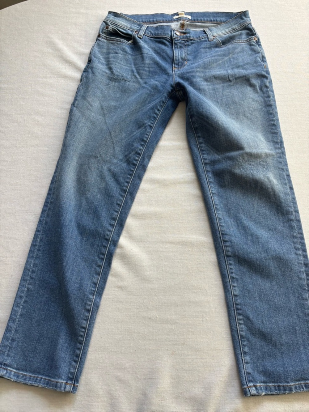 Eileen Fisher Organic Cotton Cropped Straight Jeans Medium Wash 6P